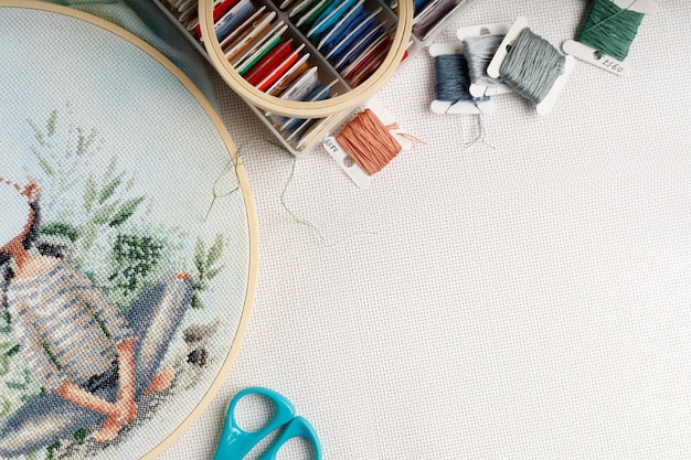 Warsztat i narzędzia haftu